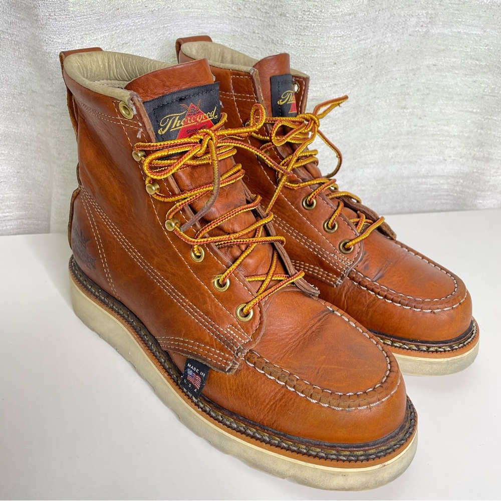 Women's THOROGOOD 6" American Heritage MOC TOE Leather Boots Sz 7.5 M